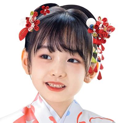 OTAKUMARKET Haarschmuck für und mit Perfekt für Abschlussfeiern und für Mädchen im Alter von 3 bis 5 Jahren 4 Farben C Shichi-Go-San Volljährigkeitszeremonien, Furisode,