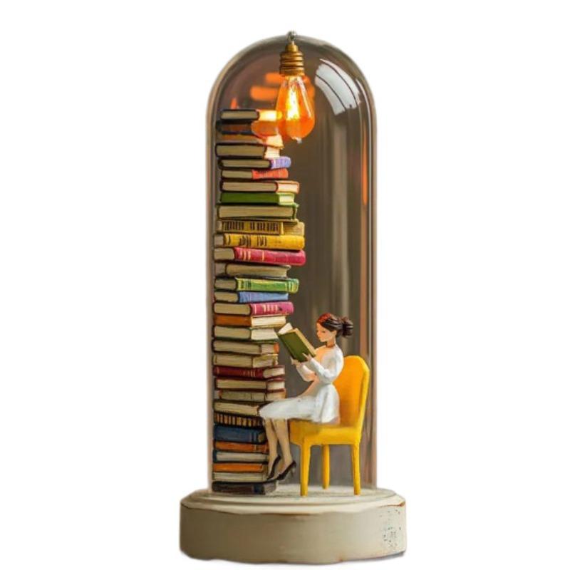 Reader in Test Tube, Reading Resin LED Lamp, Home Decoration Piece