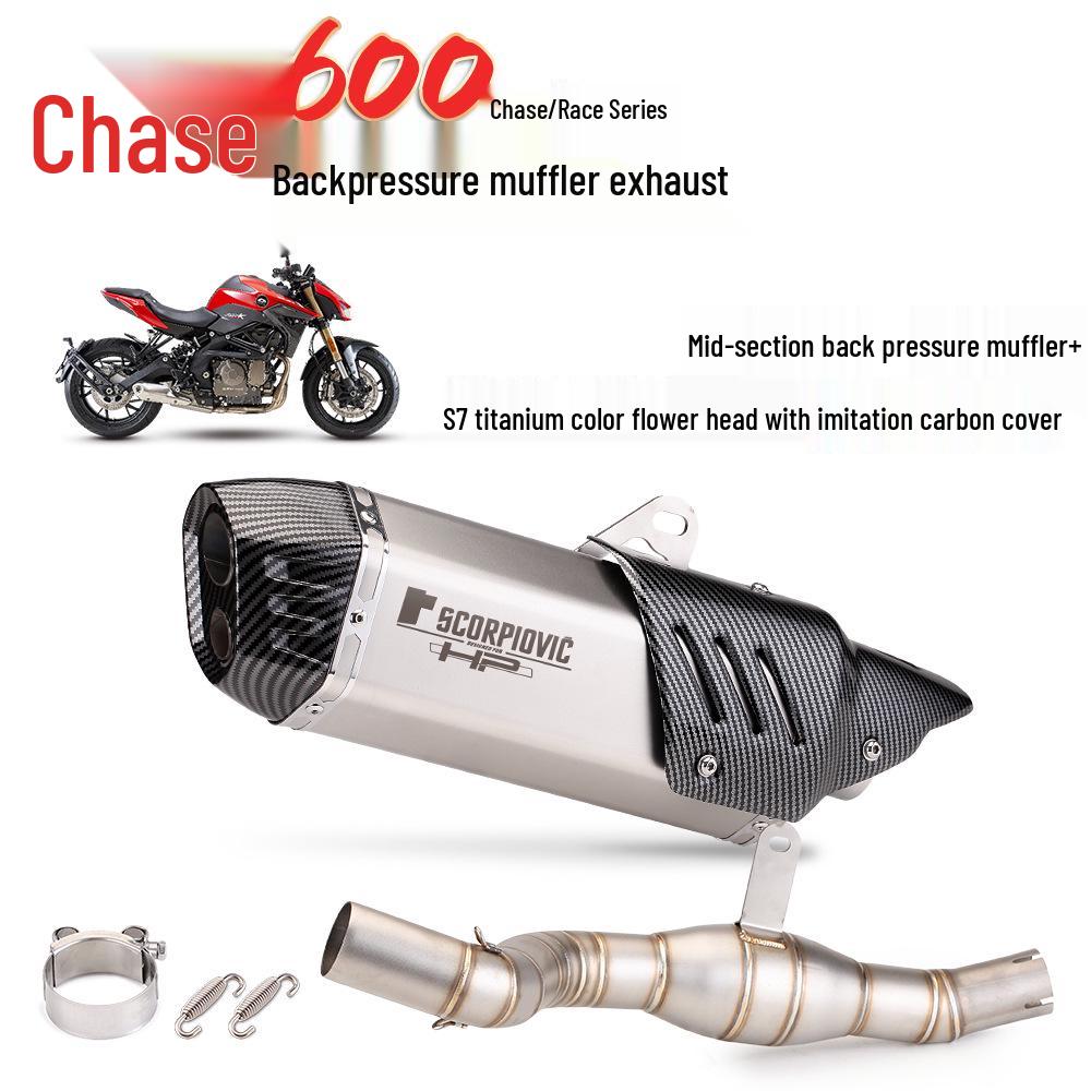 Qianjiang Chase 600 Exhaust Modification: Back Pressure Drum Mid-Section & Tail Exhaust