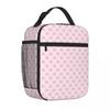 Bestselling Pastel Pink Coquette Bow Cute Aesthetic Pattern Stylish Outline Large Lunch Bag Airport Travel Durable Lunch Bag
