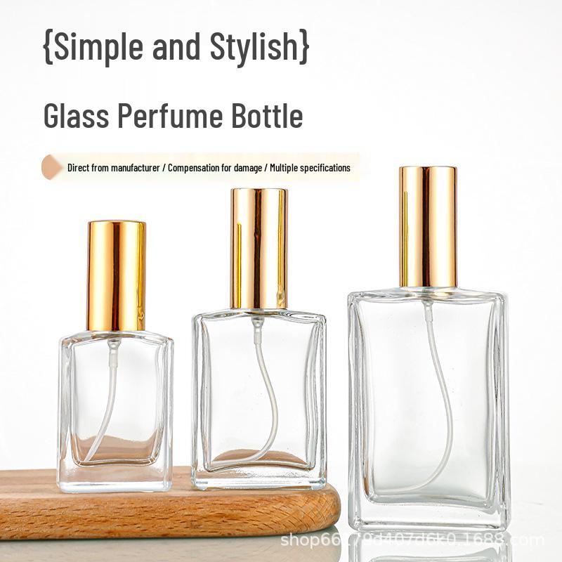 High-Grade Square Glass Perfume Bottle with Screw Cap, Available In 30ml and 50ml, Ideal for Decanting.