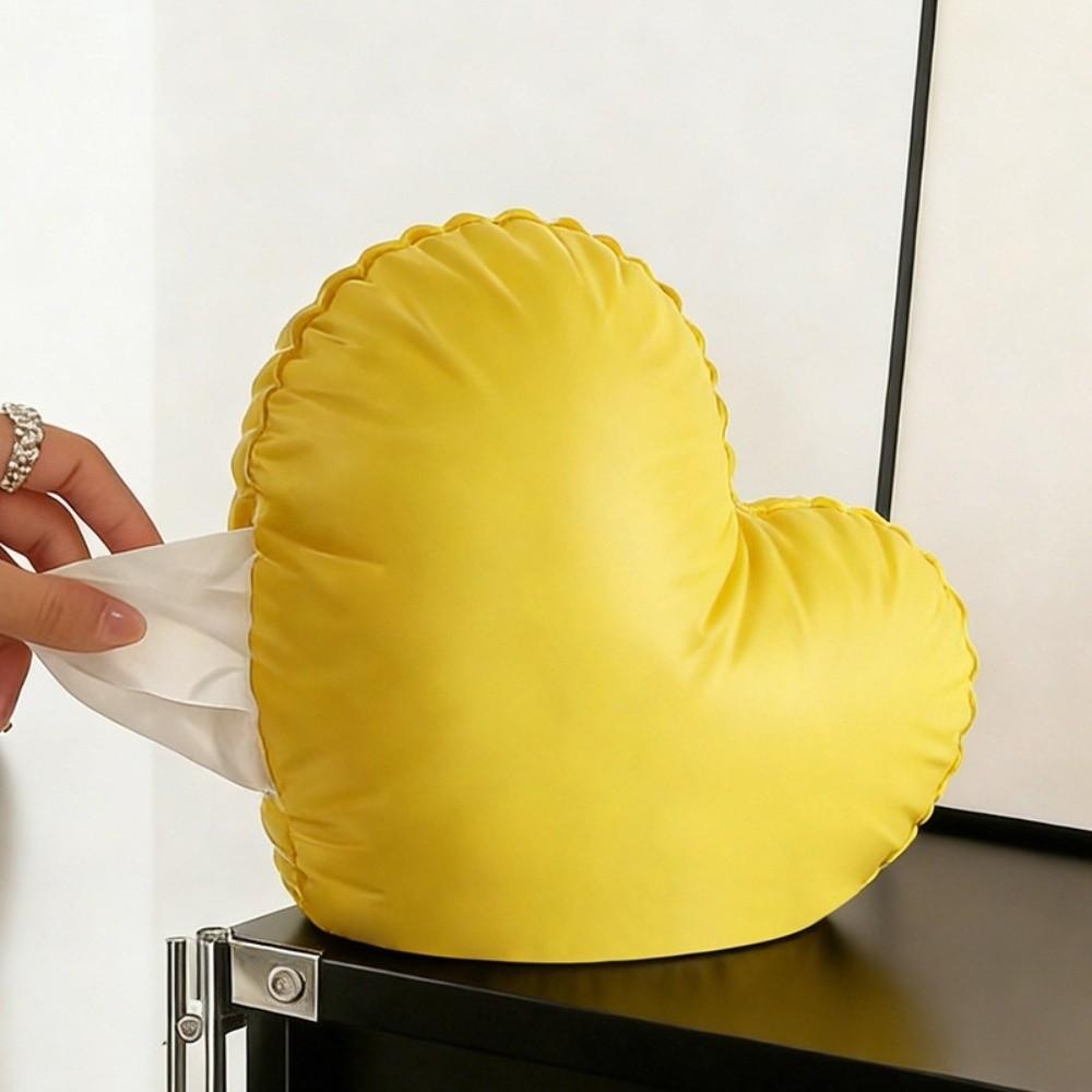 ABS Love Heart Tissue Box Waterproof Modern Style Inflatable Heart Tissue Container Decorative Colorful