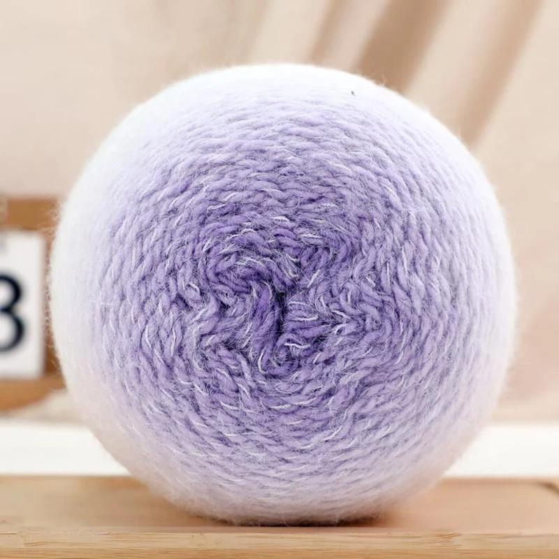 200G/ Roll Practical Gradient Color Wool Yarn Multicolor Handmade Crochet Yarn Soft Diy Knitting Yarn For Hat Sweater