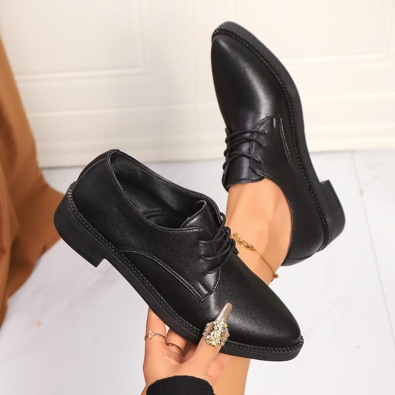 Fashion 2025 Summer Fashion Loafers Women's High Heels Classics Office & Career Pumps Women Lace Up Low Heel Plus Size Outdoor Shoes