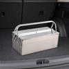 Rust Resistant Stainless Steel Toolbox Easy to Clean Double-Layer Fold-Open Tool