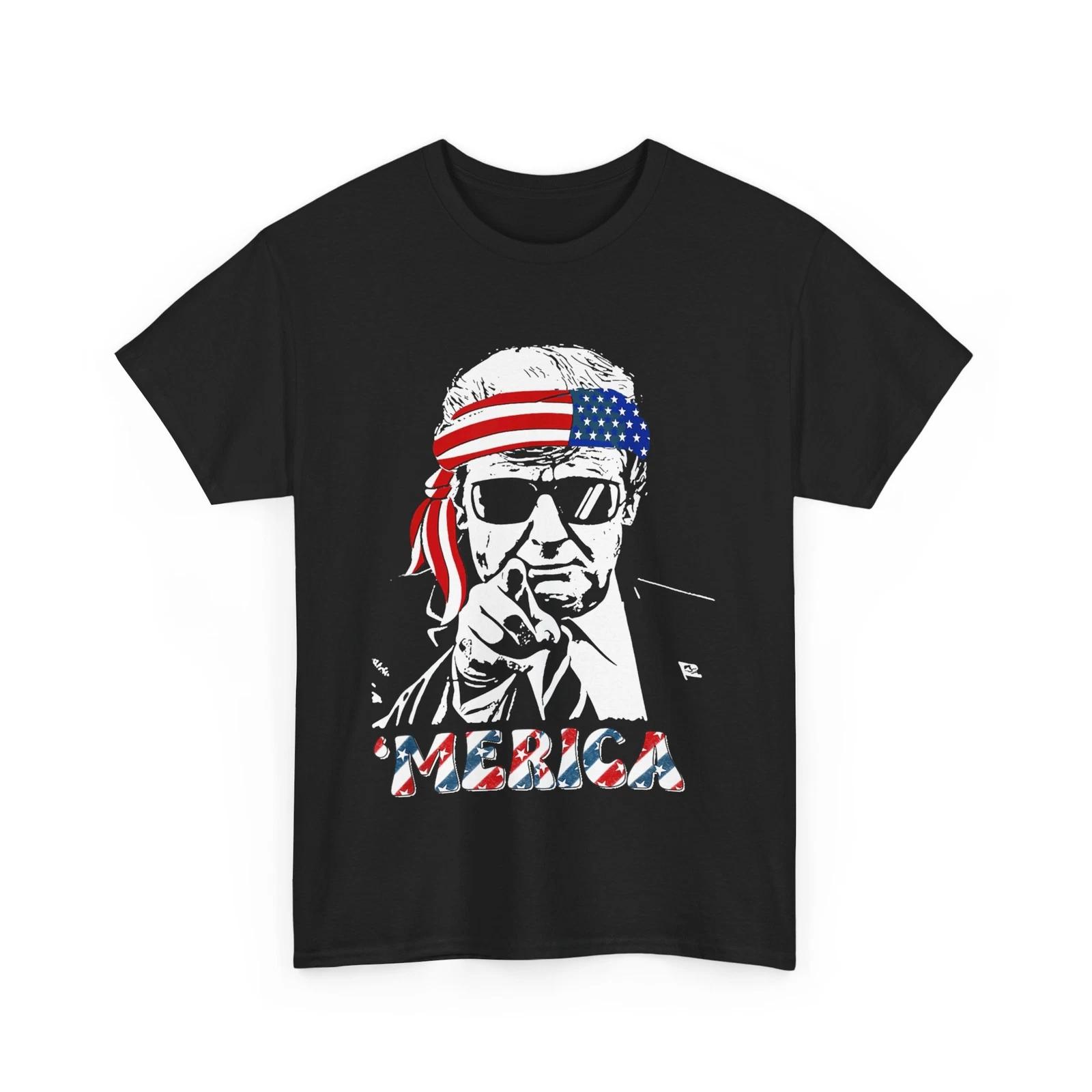 Donald Trump Shirt, Merica Trump American Flag 4th of July T-shirt S