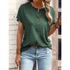IHUASU Spring and Summer Women's Blouse Solid Color Twist Button Fashion Short-sleeved T-shirt Woman