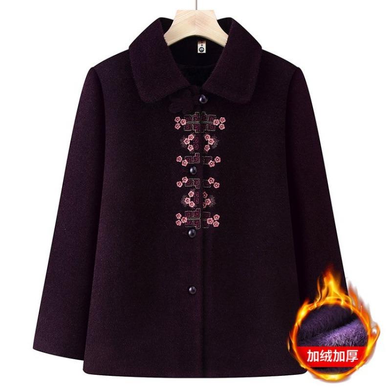 

Праздничная старушка зимняя шерстяная куртка норка верх старик одежда Тан бархатная теплая 5XL [recommended 150-80kg] фиолетовый