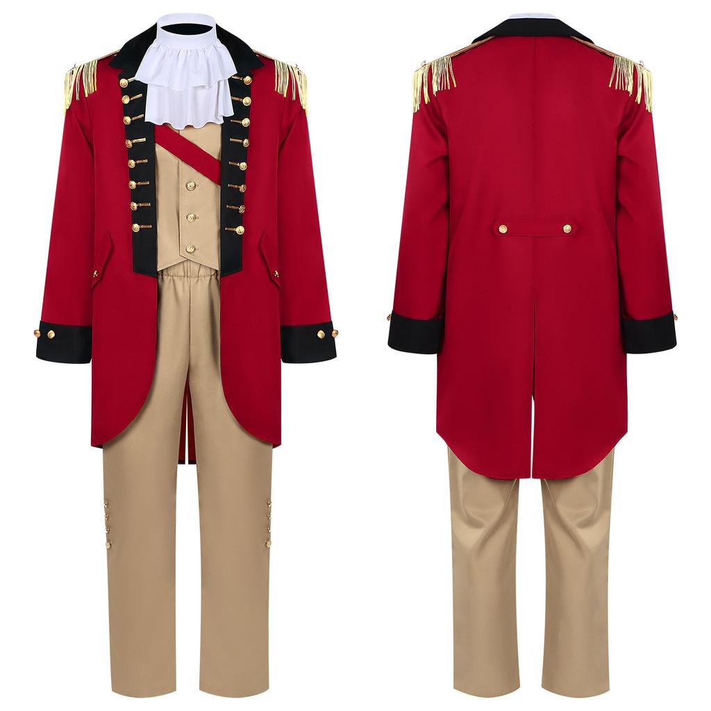 Halloweenový Cosplay Kostým George Washington z Polyesterové Látky Pro Divadelní Představení