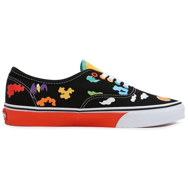 Vans Authentic Classic Casual Dragon Print Low Top Skate Shoes Unisex Sneakers Black Multicolor VN0A5KRDATB