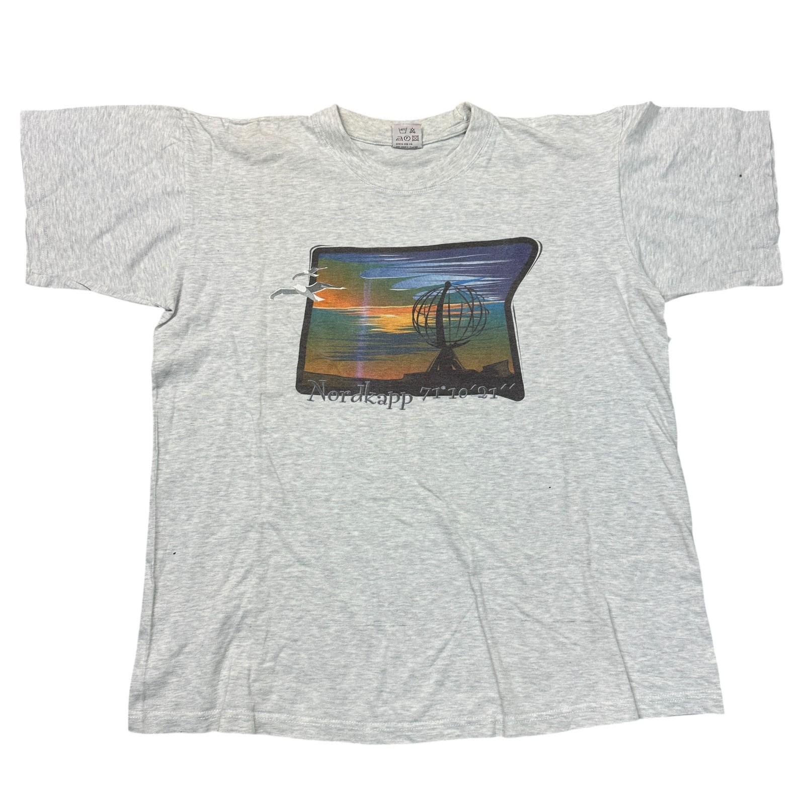 Vintage T-Shirt Mens Womens Tees Top Las Vegas Nordkapp Graphic Print Vintage Grey Mens 2XL