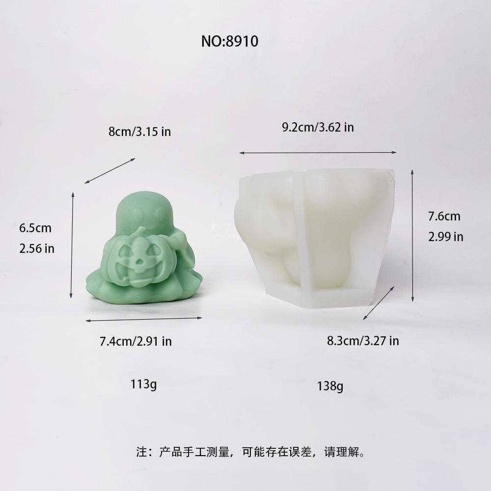 

3D Pumpkin Ghost Candle Silicone Mold DIY Handmade Aromatherapy Candle Soap Gypsum Crafts Resin Mold Halloween Gift