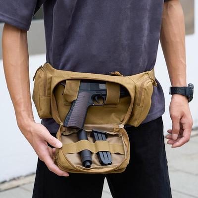 Men's Tactical Durable Outdoor Crossbody & Waist Bag with Concealed Holster - Wear-Resistant Sports Chest Bag