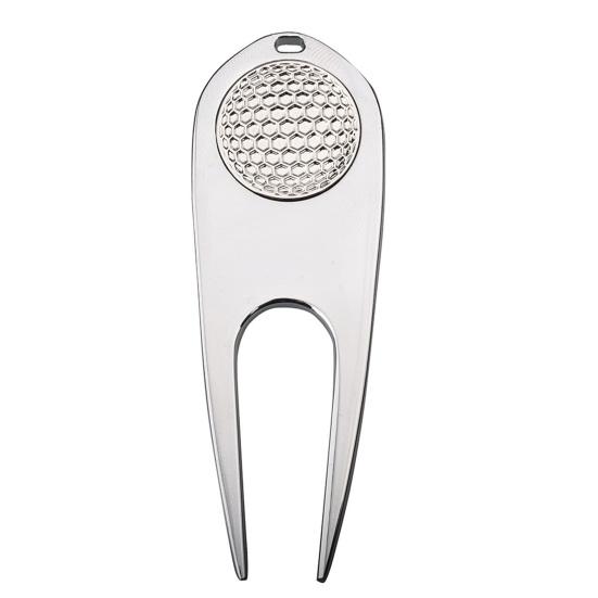 

Многофункциональный инструмент для гольфа, очиститель канавок для гольф-клуба, нержавеющий, компактный размер, портативный инструмент для гольфа из цинкового сплава серебряный