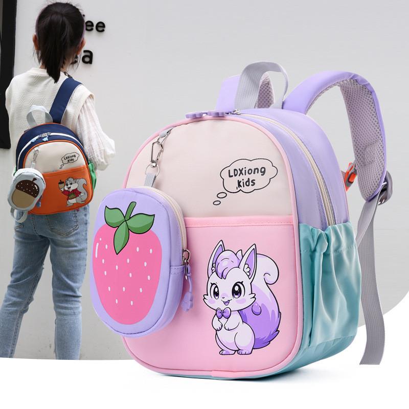 Trendy Kids Backpack With Air Cushion Straps Charming Patchwork Backpack For School Outings