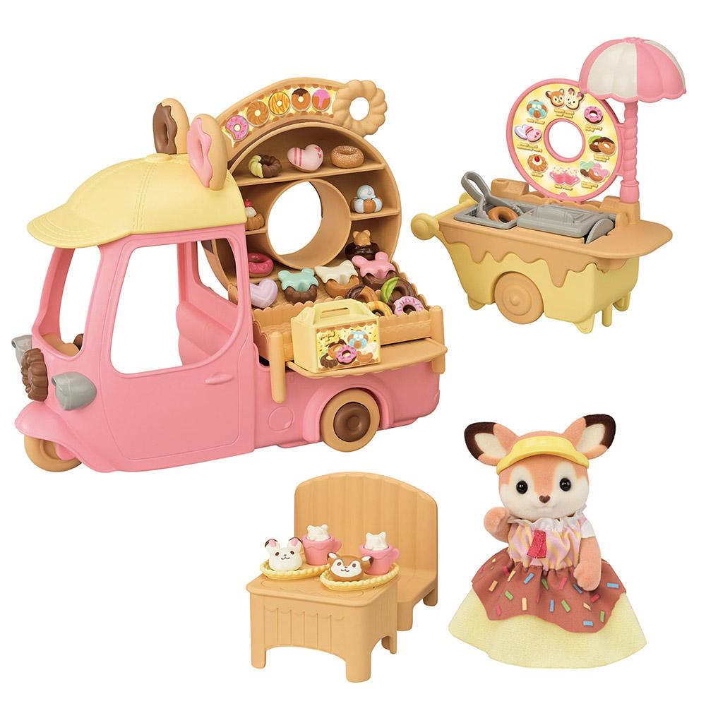 Sylvanian Families Deer Mother's Sweet Donut Cart Playset
