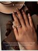 BAMOER 925 Sterling Silber Rosa Pfotenring 925 Sterling Silber+Pavé Fassung CZ+plattiertes Weißgold Für Damen Edler Schmuck
