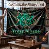 Abstract Geometric Theme Throw Blanket Custom Name Text Personalized Blanket Soft Cozy Blanket for Home Sofa Bed