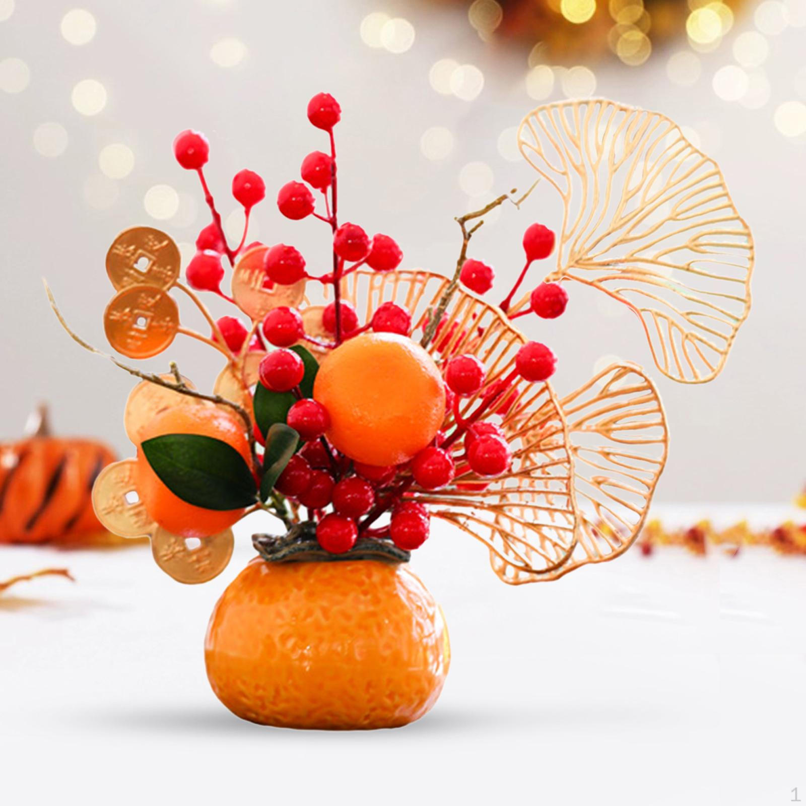 

Artificial Flowers Plants Pots Chinese Branches Flower Ornament Ceramics Year Style C