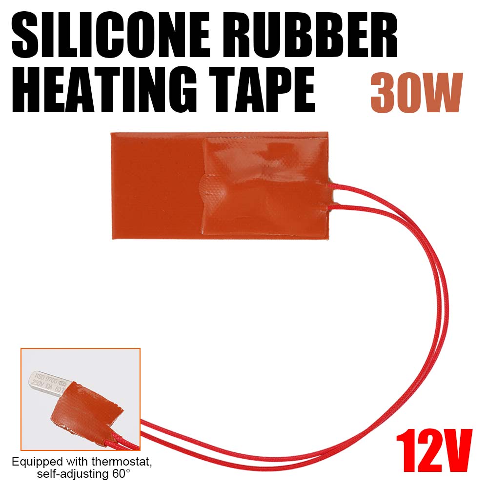 

12V Engine Oil Pan Sump Tank Heating Pad Heated Plate Kits Silicone Rubber 30W/90W Heating Mat Waterproof Fast Heating Pad