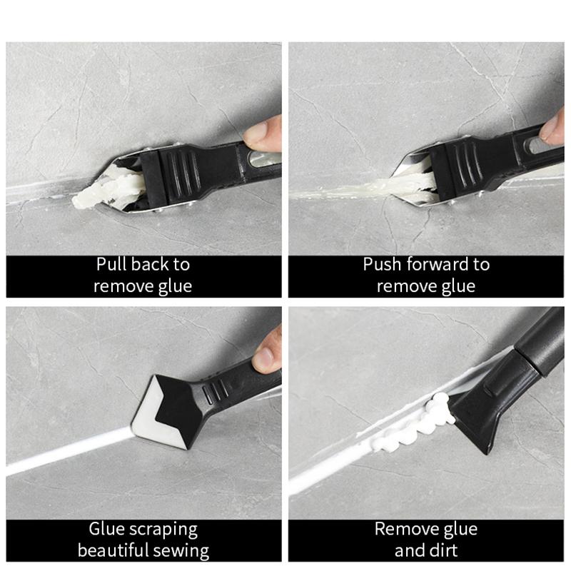 Set de instrumente pentru îndepărtarea netedă a răzuitorului din silicon 5 în 1 Set de instrumente de finisare pentru caafăt Kit de chit neted Set de unelte de mână pentru îndepărtarea mucegaiului de podea