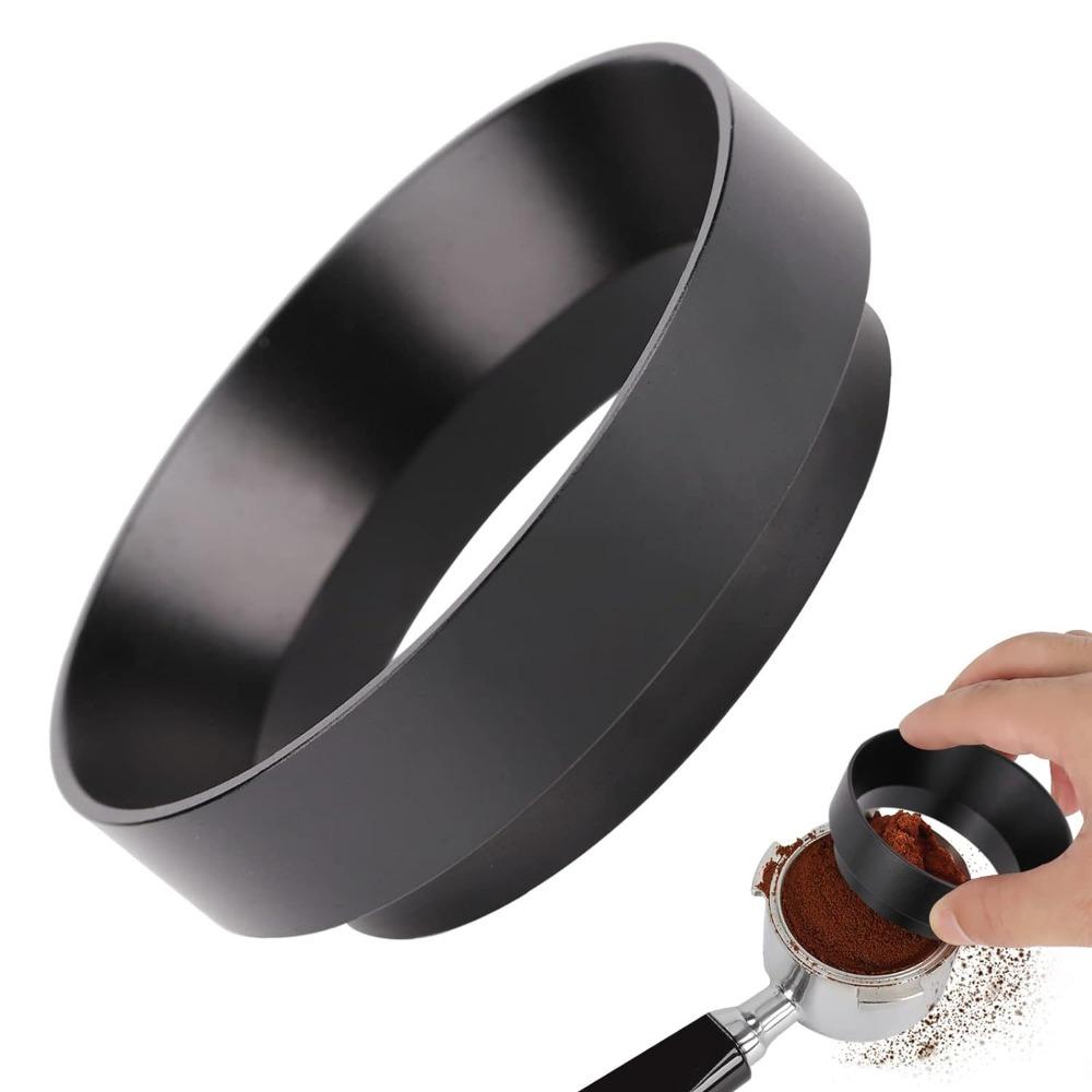 

Aluminum Zinc Zinc Alloy Anti Fly Coffee Powder Ring Round Anti-flying Powder Distributor Coffee Shop M чорний