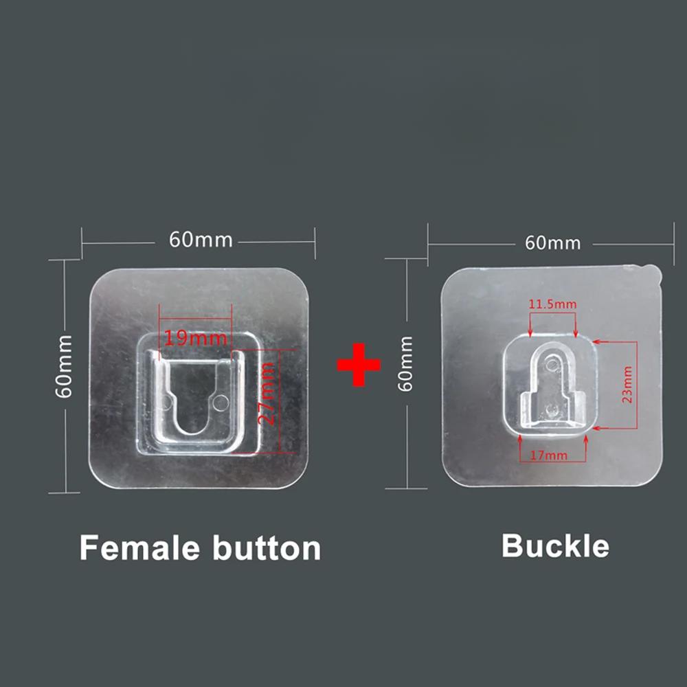 Double sided adhesive wall hooks Wall Hanger Strong Transparent Suction Cup Sucker Hook Wall Storage Holder Kitchen Bathroom