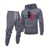 Men's Printed Hooded Sweatshirt And Sweatpants Casual Sports Suit