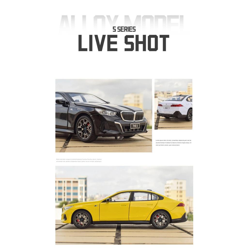 1/24 BMW 5 Series 530 530LI Coupe Alloy Luxy Sports Car Model Diecasts Metal Vehicles Car Model Sound and Light Simulation Kids Gift