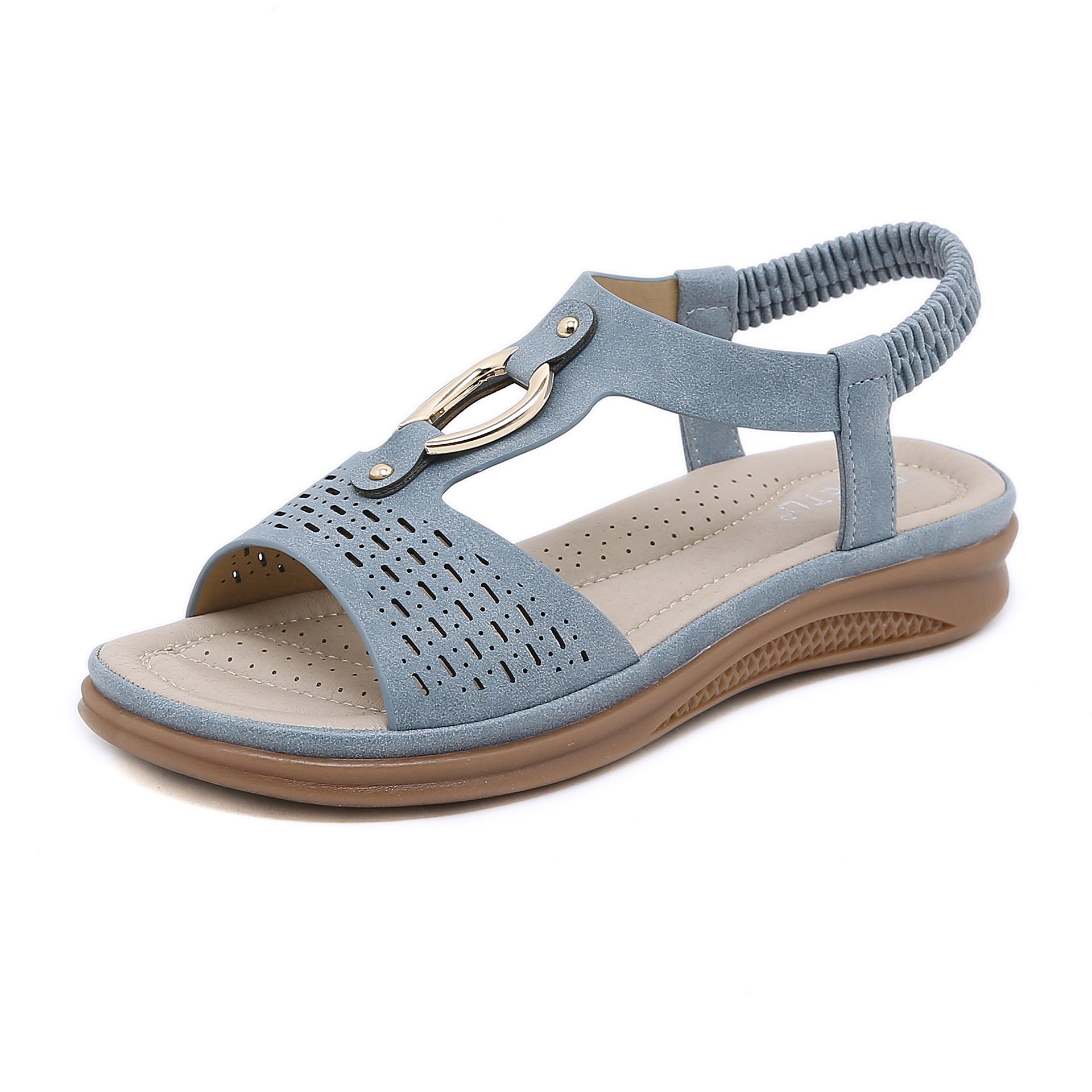 

New flat sandals comfortable and versatile beach sandals women 42 чорний