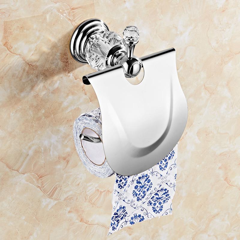 Badkamer Hardware Set Kristal Badhanddoekrek Toiletpapierhouder Zilver Chroom Handdoekrek Toiletborstelhouder Badjashaak EL8130