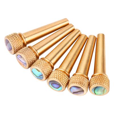 6 Pz. Pini in Ottone e Abalone Set Pini Ponte per Chitarra Acustica Folk Accessori Chitarre