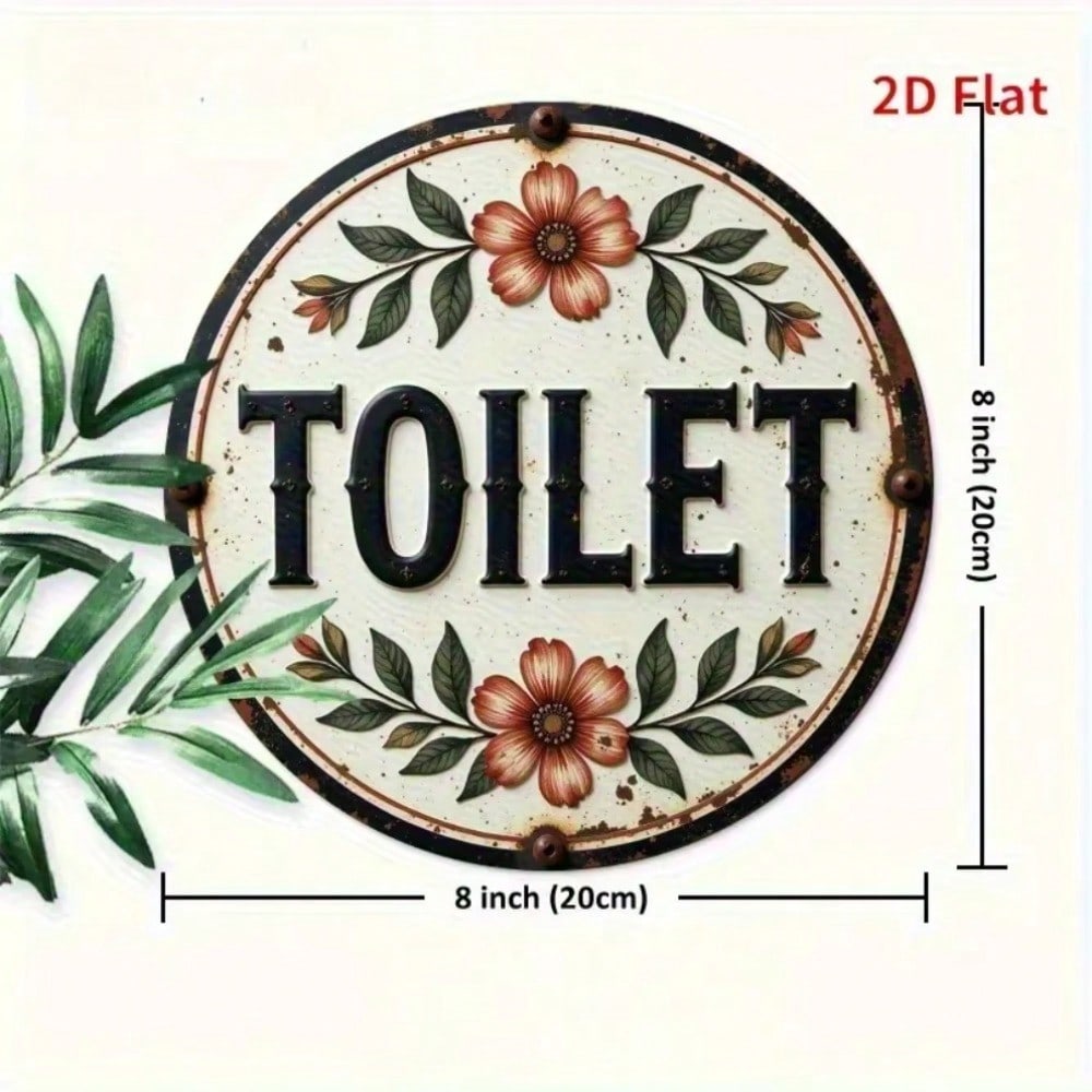 Vintage Toilet Humor Metal Tin Sign Retro Bathroom Wall Art Easy Install Home Decor 20x20