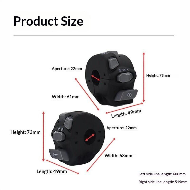 1Pair Universal Motorcycle Handlebar Control Switches Durable Abs Housing Multifunction Buttons For Dirt Street Bike Modificati