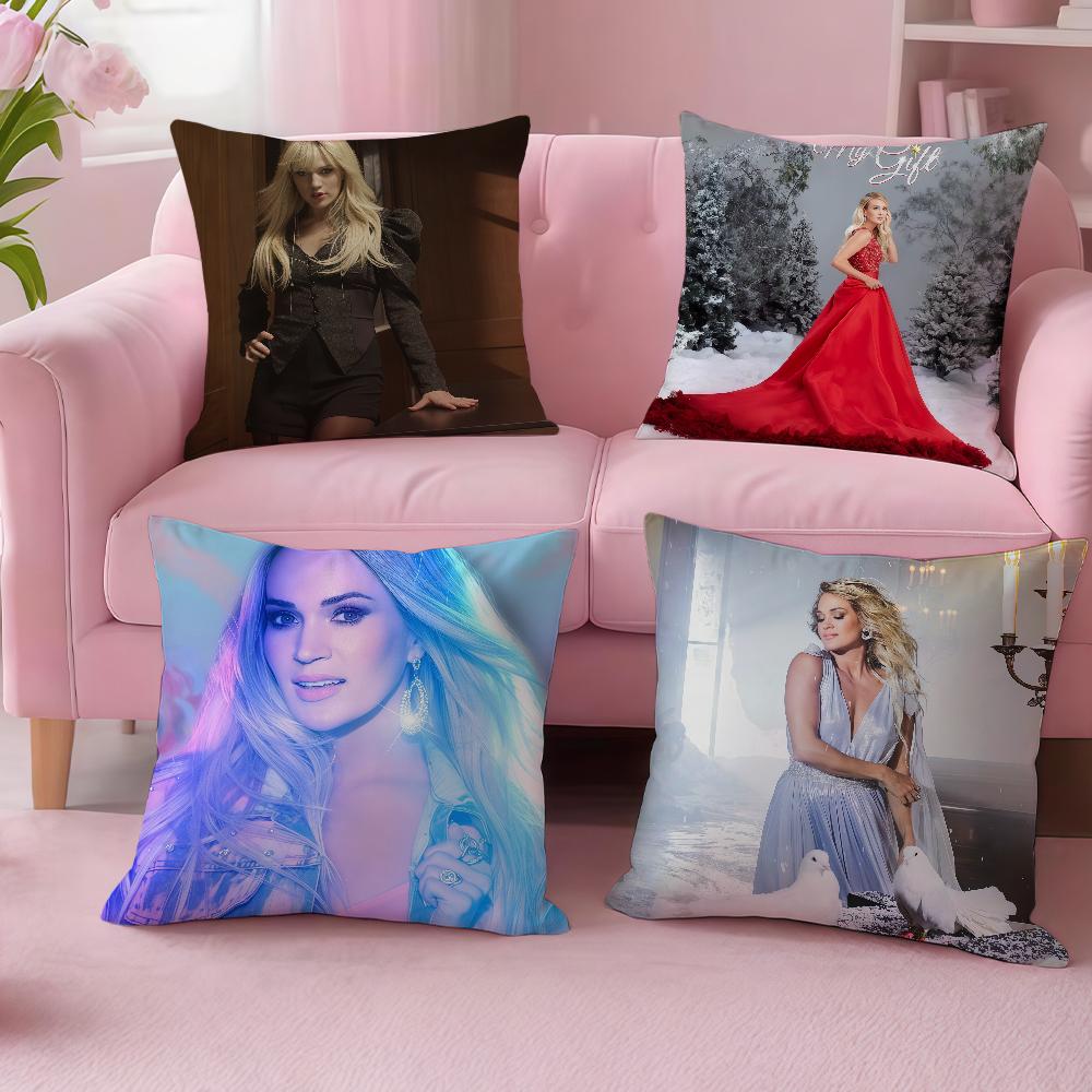 Singer C-Carrie Underwood cushion cover For Sofa Car Office Cafe Soft And Comfortable Double-Sided Printing Pillow Cover