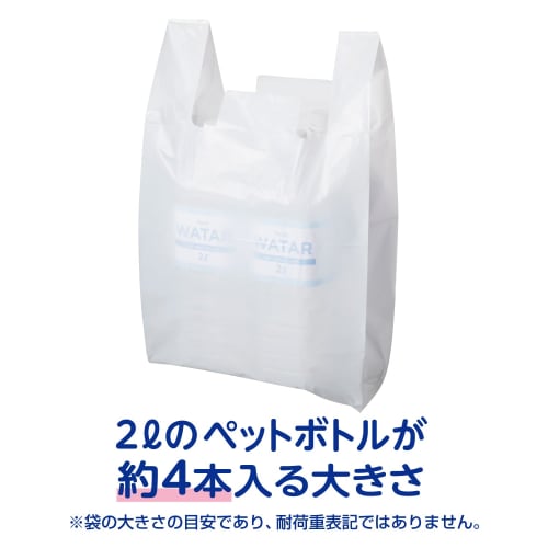 Gusseted Shopping Bags, Milky White, Size LL, 100 Bags per Pack, Fits Western Japan Size 45 and Eastern Japan Size 45, Holds Approximately Four 2L Pla