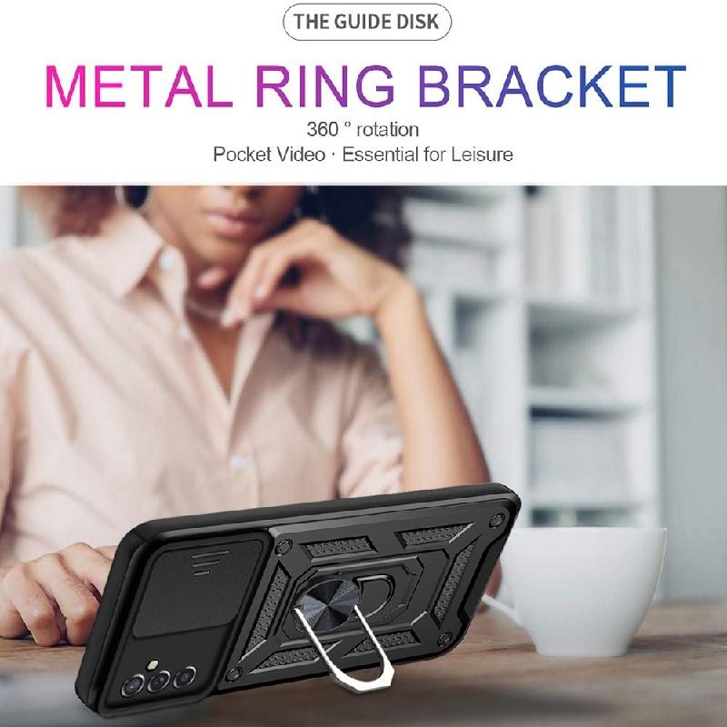 Pour Samsung Galaxy M52 M53 M54 M55 5G Étui Coulissant Protection Caméra Armure Étui de Téléphone pour Samsung M34 M35 Support Magnétique Anneau Coque