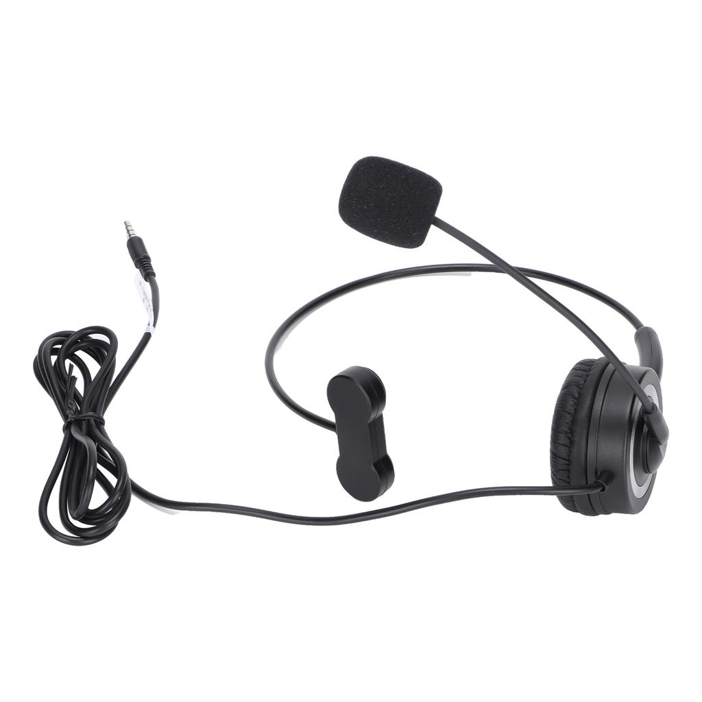 Telephone Headset Wired Unilateral Headphone for Office Business Customer ServiceBlack
