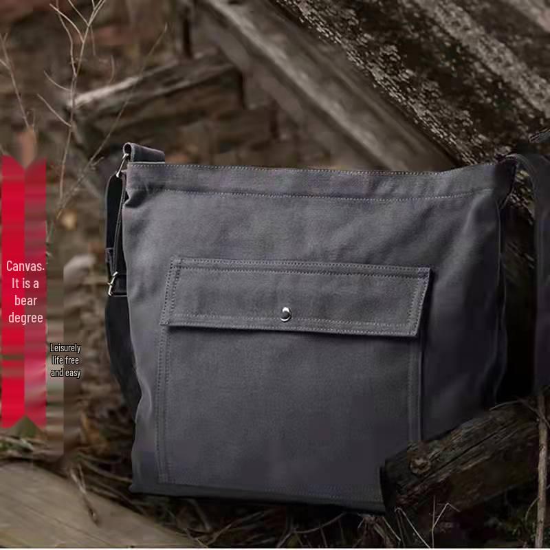 2025 Einseitige Umhängetasche aus Canvas: Unisex Studenten- und Tutorentasche