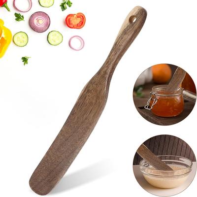 Wooden Spurtle For Sourdough Starter Butter Bread Spatula Wooden Spoon For Salad Mixing Cooking Tool Cookware Kitchen Utensils