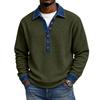 Herren Freizeit Pullover mit Knöpfen, Langarm, Lockerer Schnitt, Gestrickt, Farbe