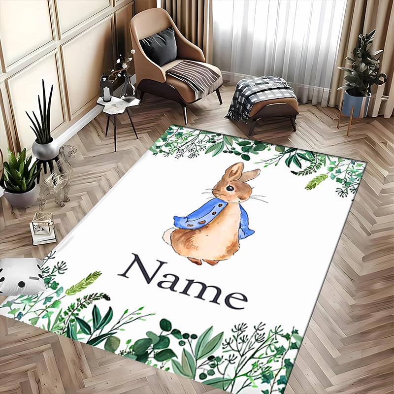 Custom Personalization Peter Rabbit Area Rug - Perfect For Kitchen, Bathroom,Laundry Room Decor Large Size Available,Gift All Seasons