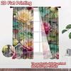 2D Flat Printing 2pcs Curtain Scene Curtain Lotus Flowers On Water Digital Printed Polyester Drapes Festive Wall Decor Use for
