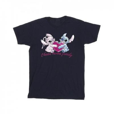 Mens Lilo And Stitch Ohana Heart With Angel T-Shirt
