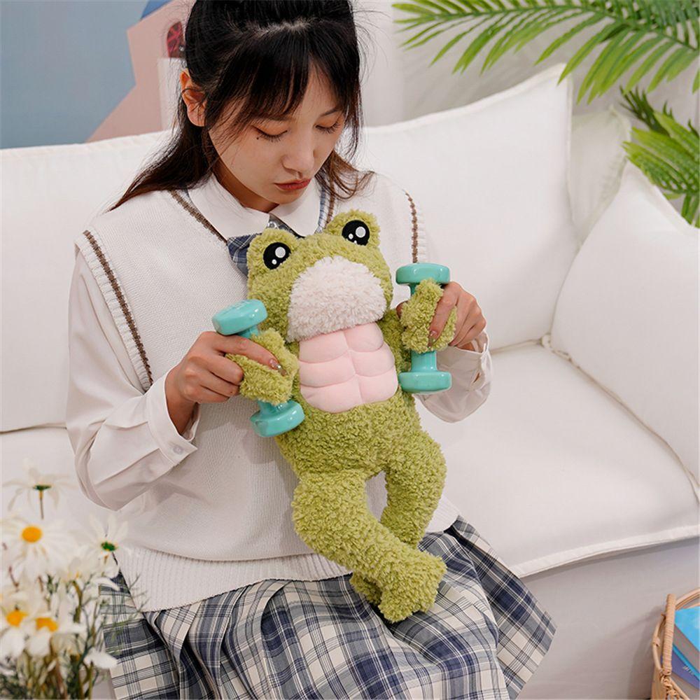 Soft Toy Cartoon Accompany Toy Plush Toys Frog Stuffed Toy Muscle Frog Doll Frog Plush Doll