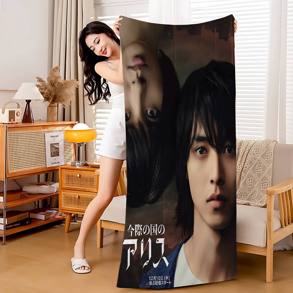 Hot TV Alice In Borderland Microfiber Printed Beach Towel Mountain Climbing Yoga Beach Swimming Running Absorbent Soft Towel