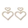 1Pair Ladies Elegant Double Heart Rhinestone Pendant Earrings - Shining Party Jewelry, Valentine's Day, Anniversary, Birthday, Mother's Day Gifts