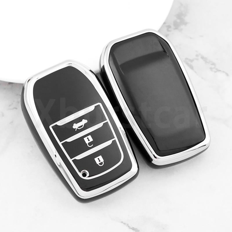 Silver Edge Tpu For Toyota Hilux Innova Camry Prado Crown Tlk 200 Yaris Land Cruiser 200 300 Fortuner Cross Car Key Case Cover