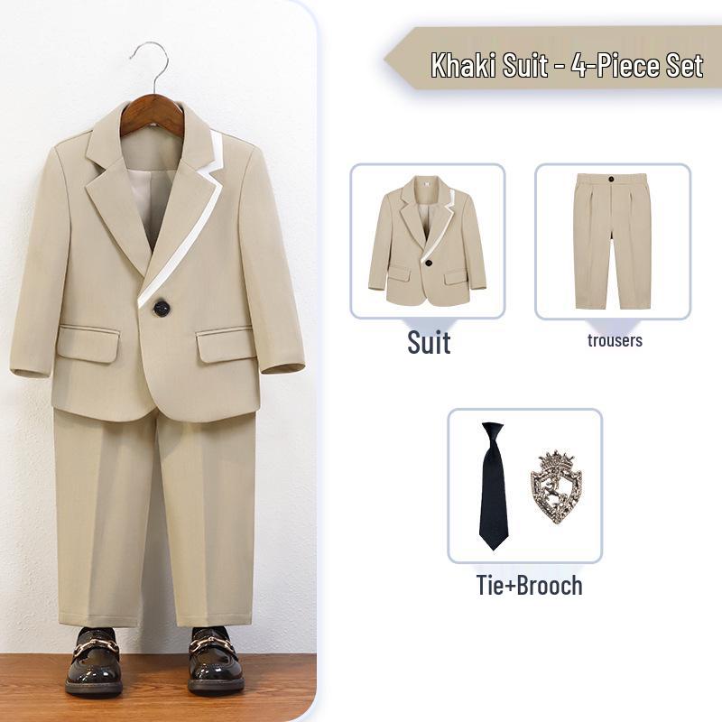 Boys' British Gentleman Suit Set - Formal Wear for Piano, Host Speech, or First Birthday