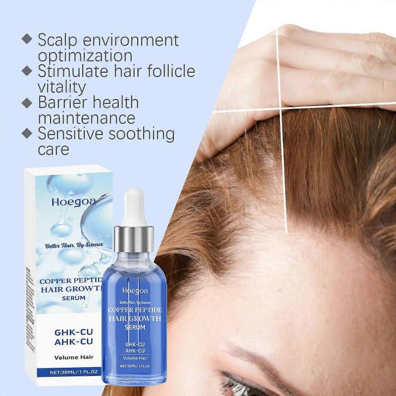 Fortschrittliche Kupferpeptid Haarwuchsformel, Kupferpeptid Haarwuchsbehandlungsserum für Frauen Männer, Kupferpeptidserum für Haare, 30 ml